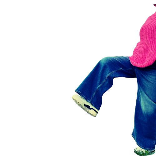 Iso askel,farkut ja penkkarit jalassa